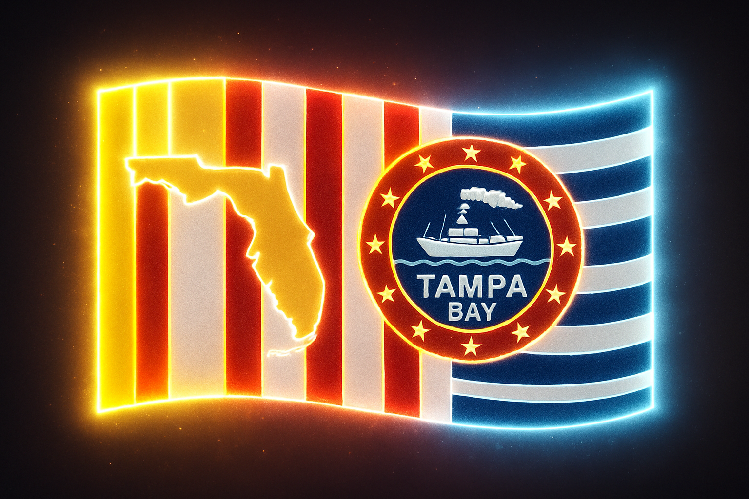 Glowing Tampa Bay Flag