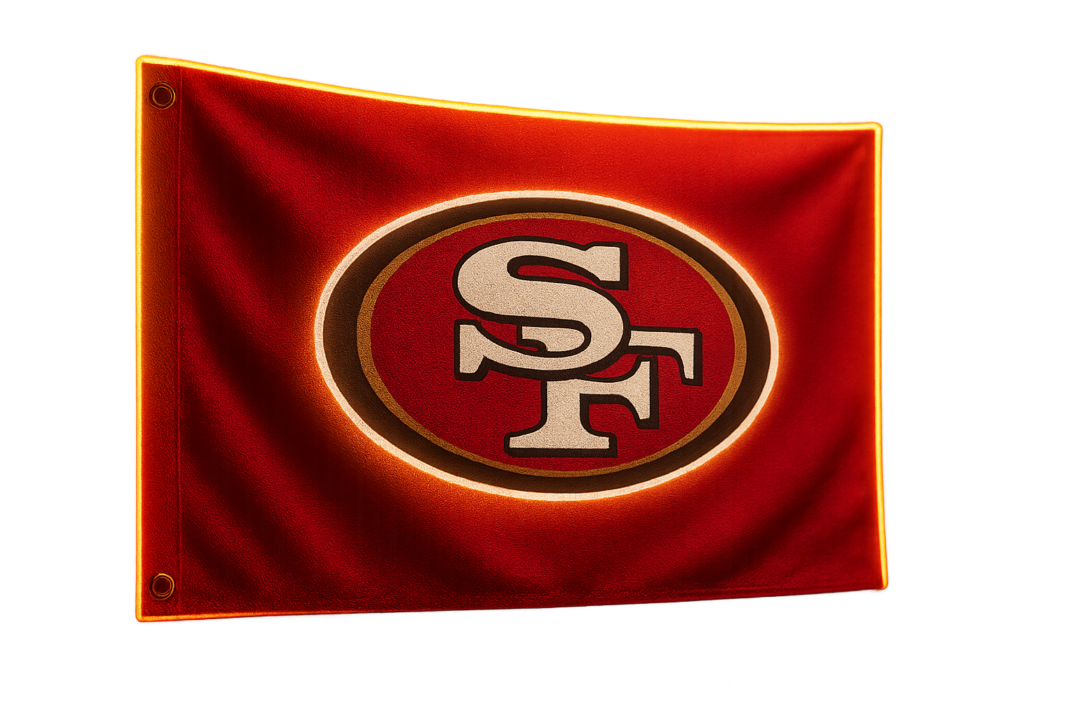 San Francisco 49ers Glowing Flag - LED Illuminated