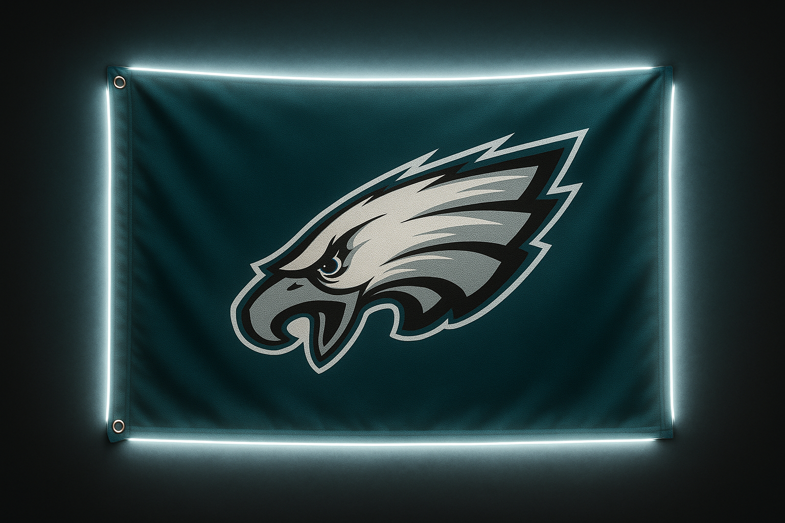 Philadelphia Eagles Glowing Flag - LED Illuminated