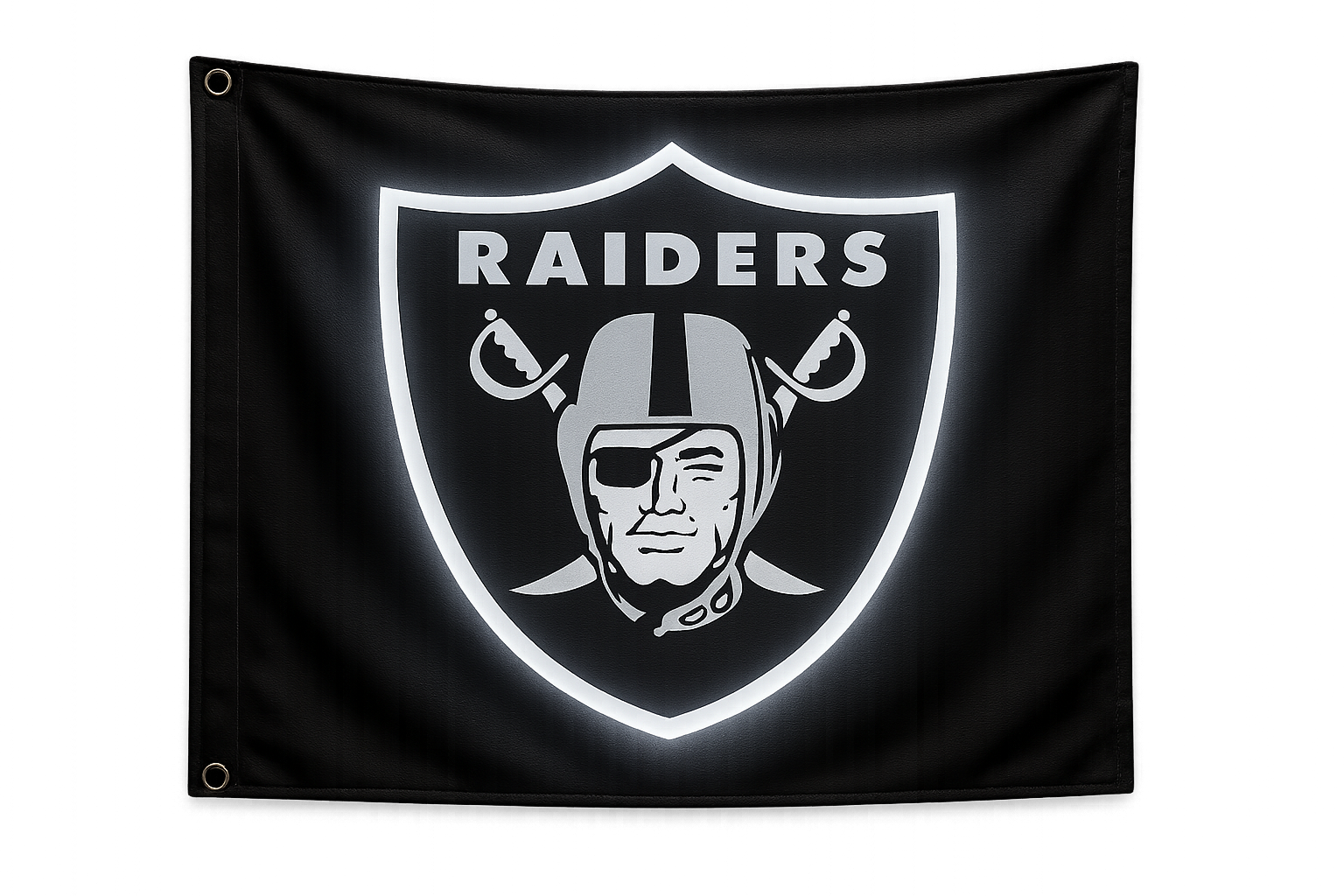 Las Vegas Raiders Glowing Flag - LED Illuminated