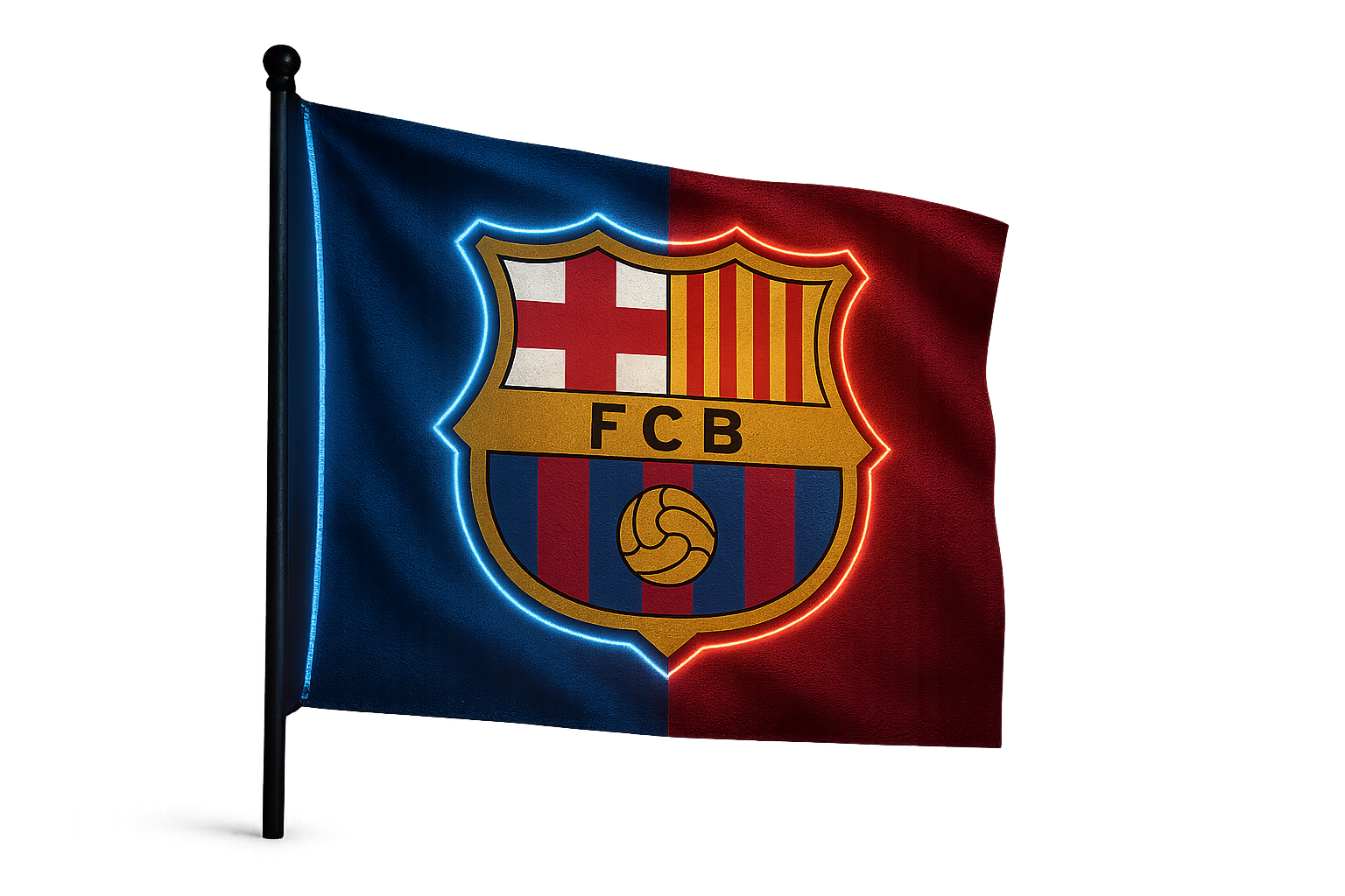 FC Barcelona Glowing Flag - LED Illuminated