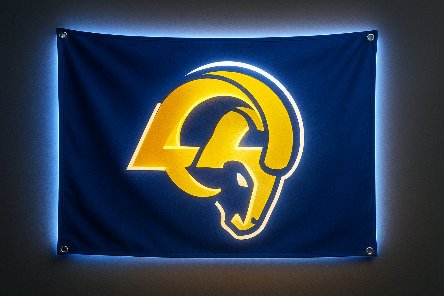 Los Angeles Rams Glowing Flag - LED Illuminated