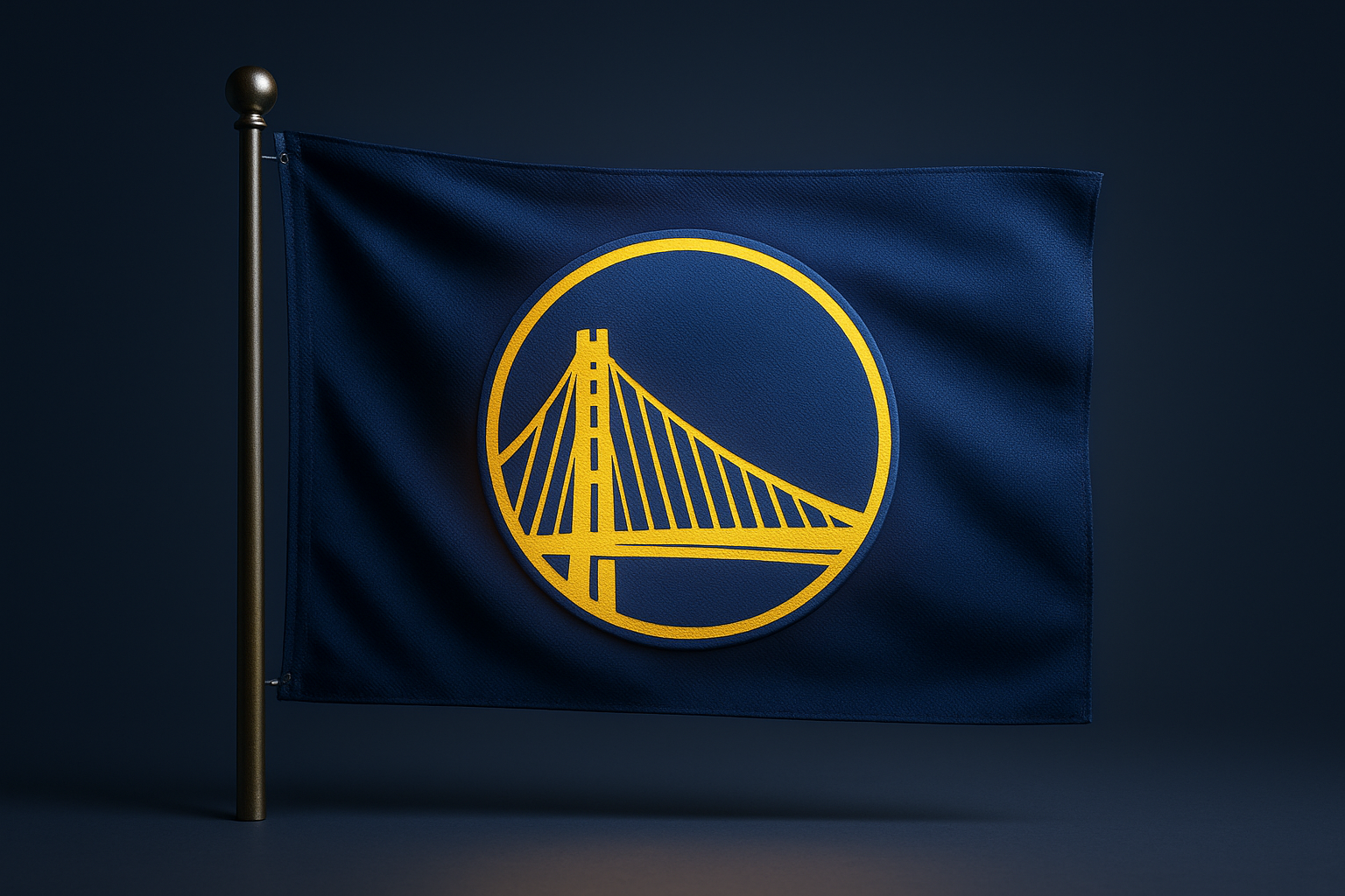 Golden State Warriors Glowing Flag - LED Illuminated
