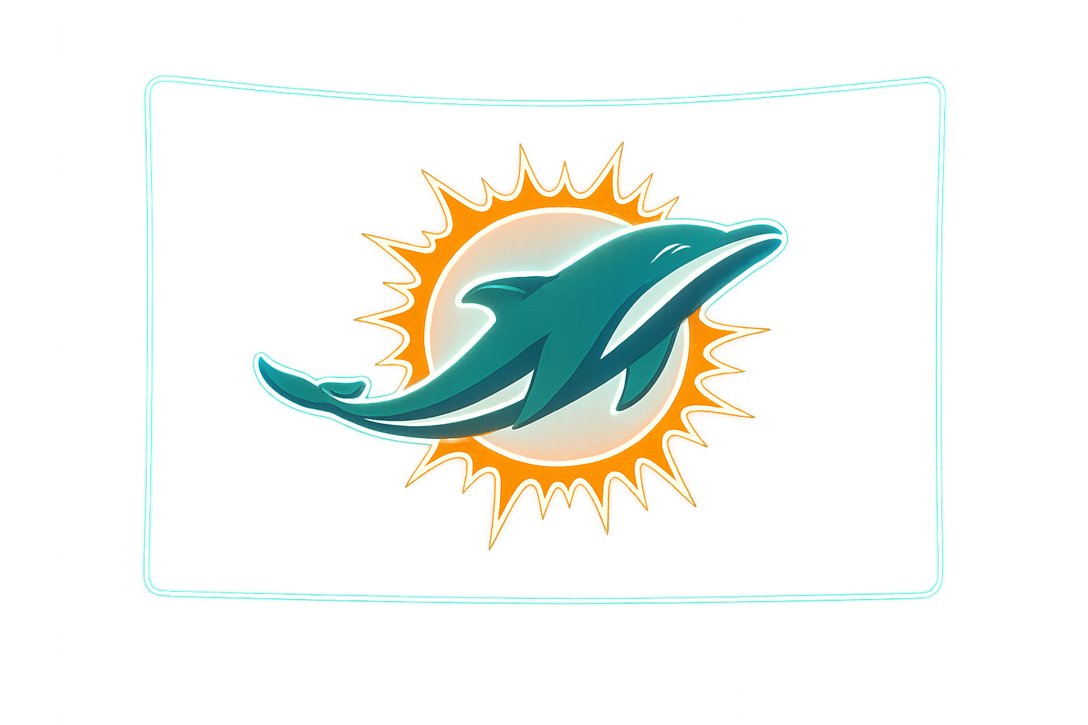 Miami Dolphins Glowing Flag - LED Illuminated