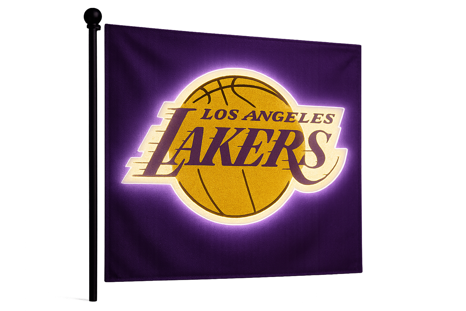 Los Angeles Lakers Glowing Flag - LED Illuminated
