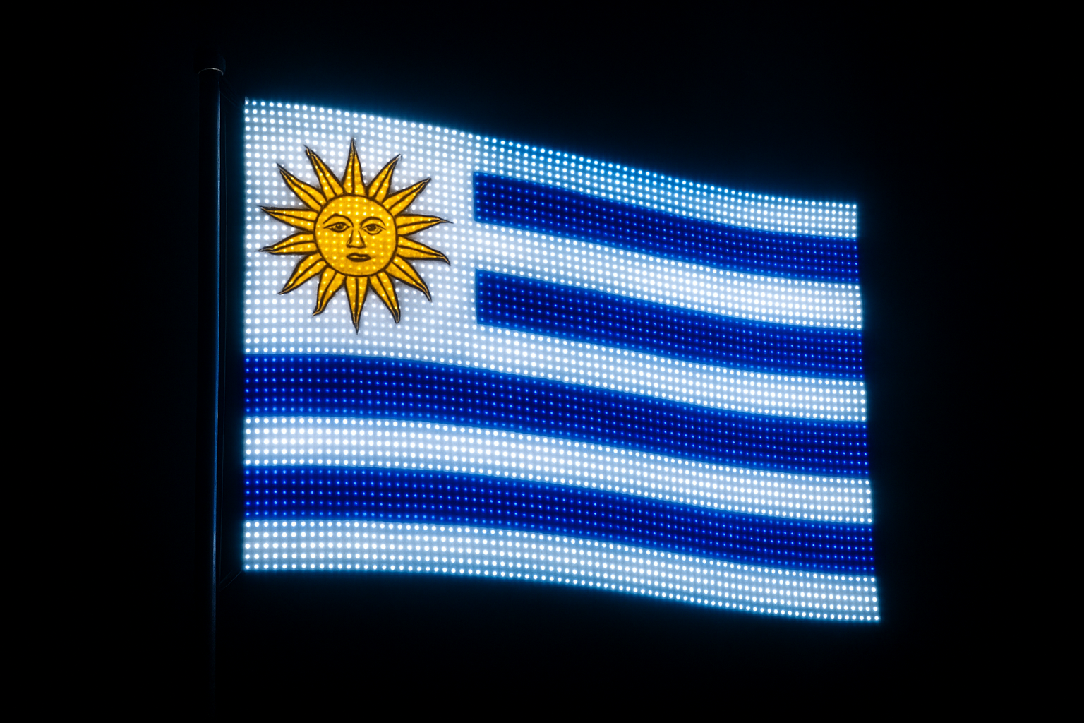 Uruguay Glowing Flag - LED Illuminated