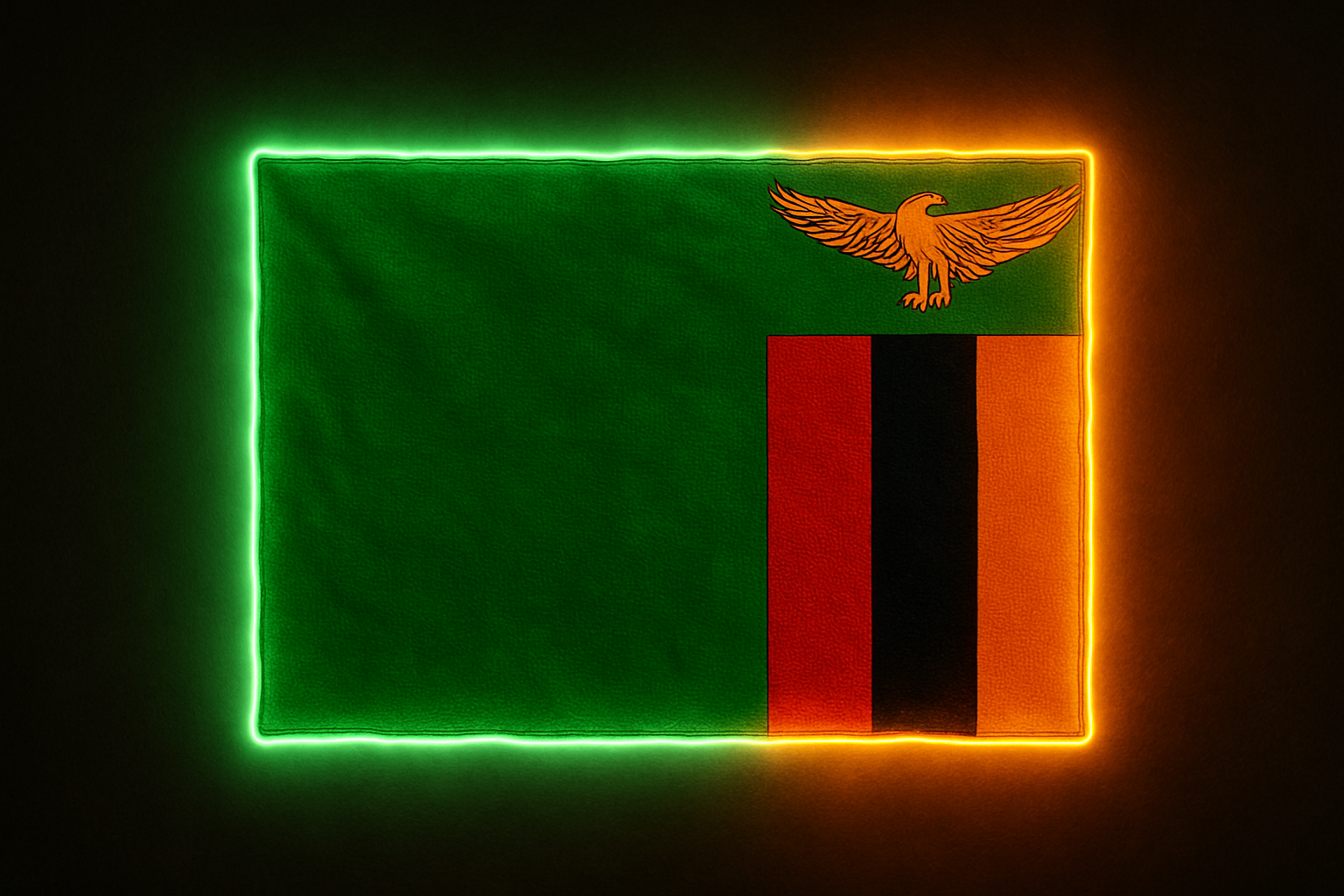 Zambia Glowing Flag