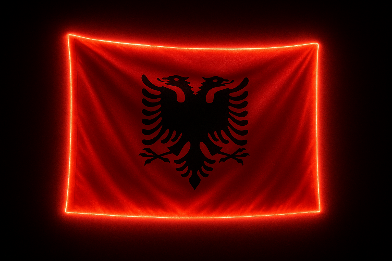 Albania Glowing Flag