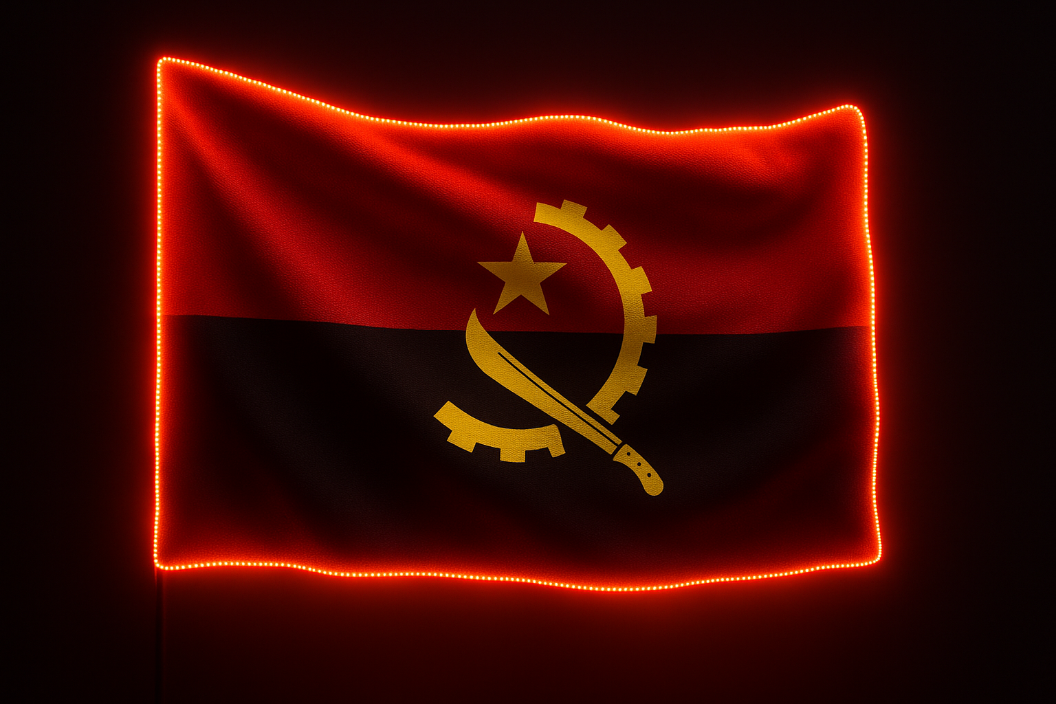 Angola Glowing Flag