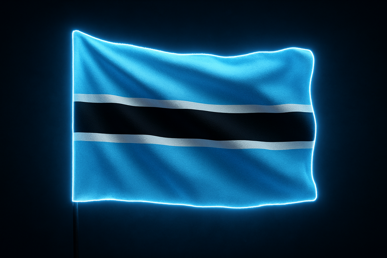 Botswana Glowing Flag