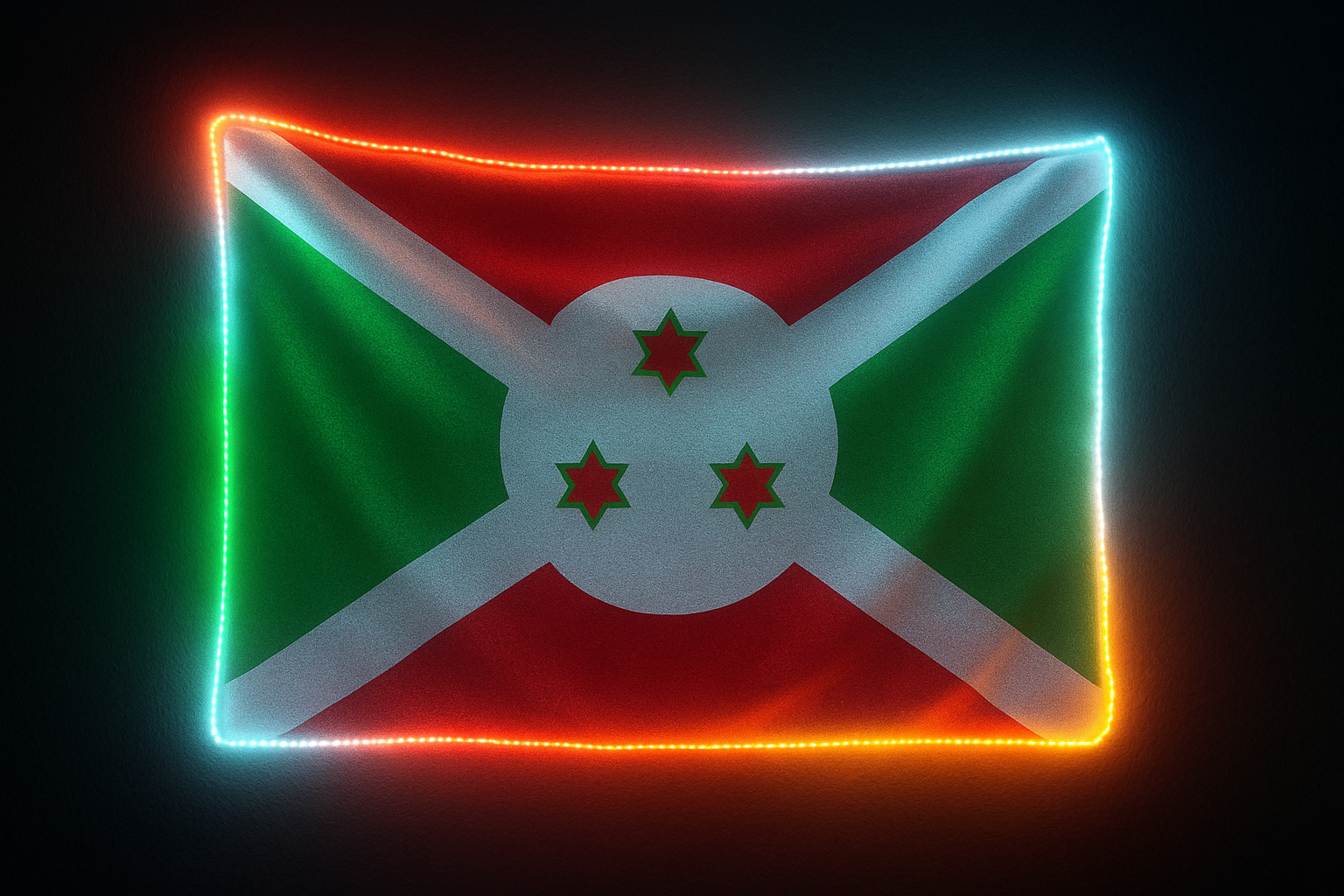 Burundi Glowing Flag