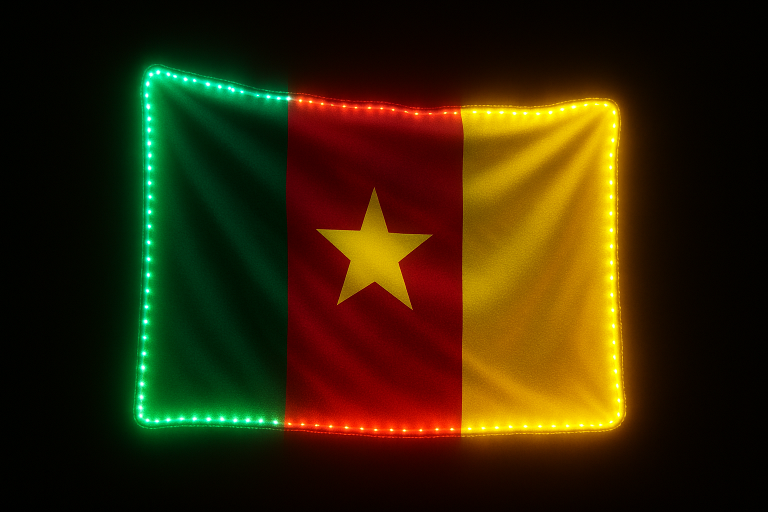 Cameroon Glowing Flag