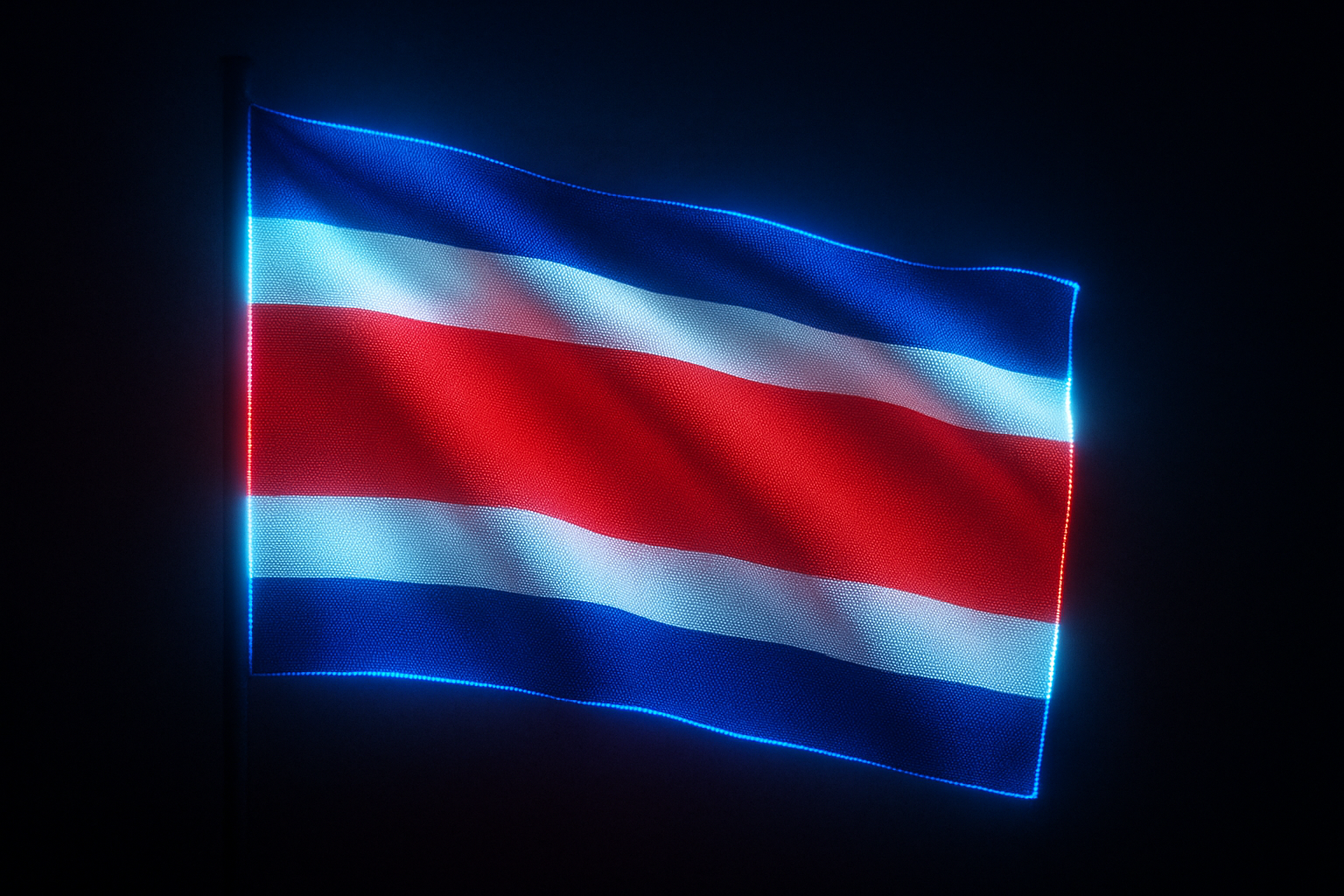 Costa Rica Glowing Flag