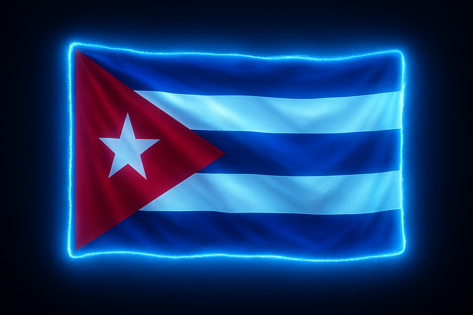 Cuba Glowing Flag