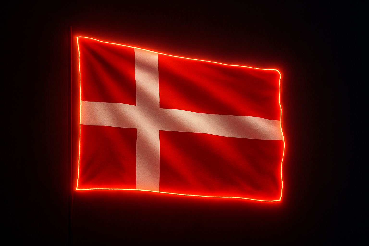 Denmark Glowing Flag