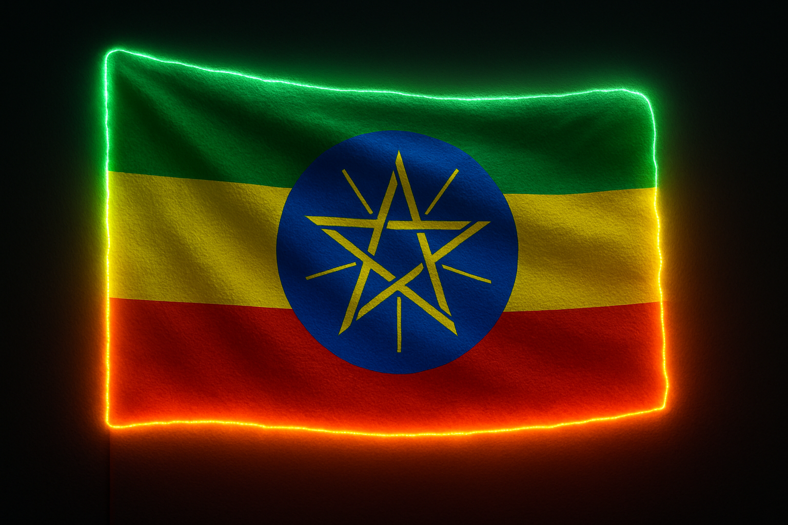 Ethiopia Glowing Flag