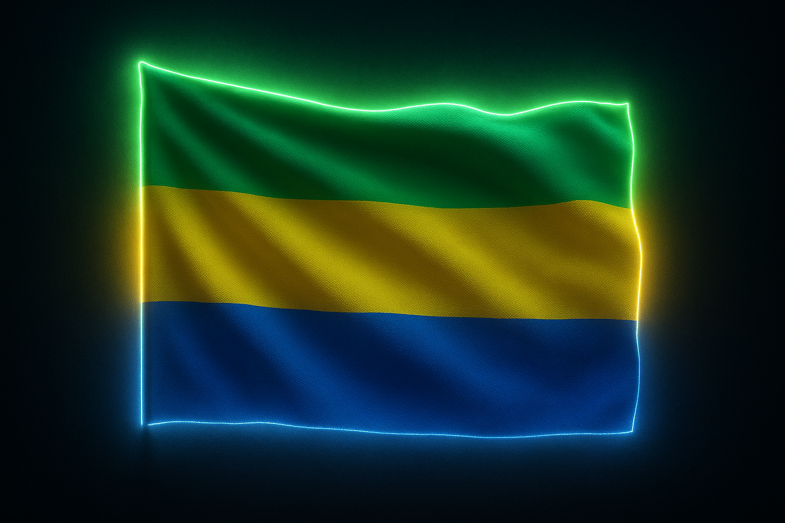 Gabon Glowing Flag