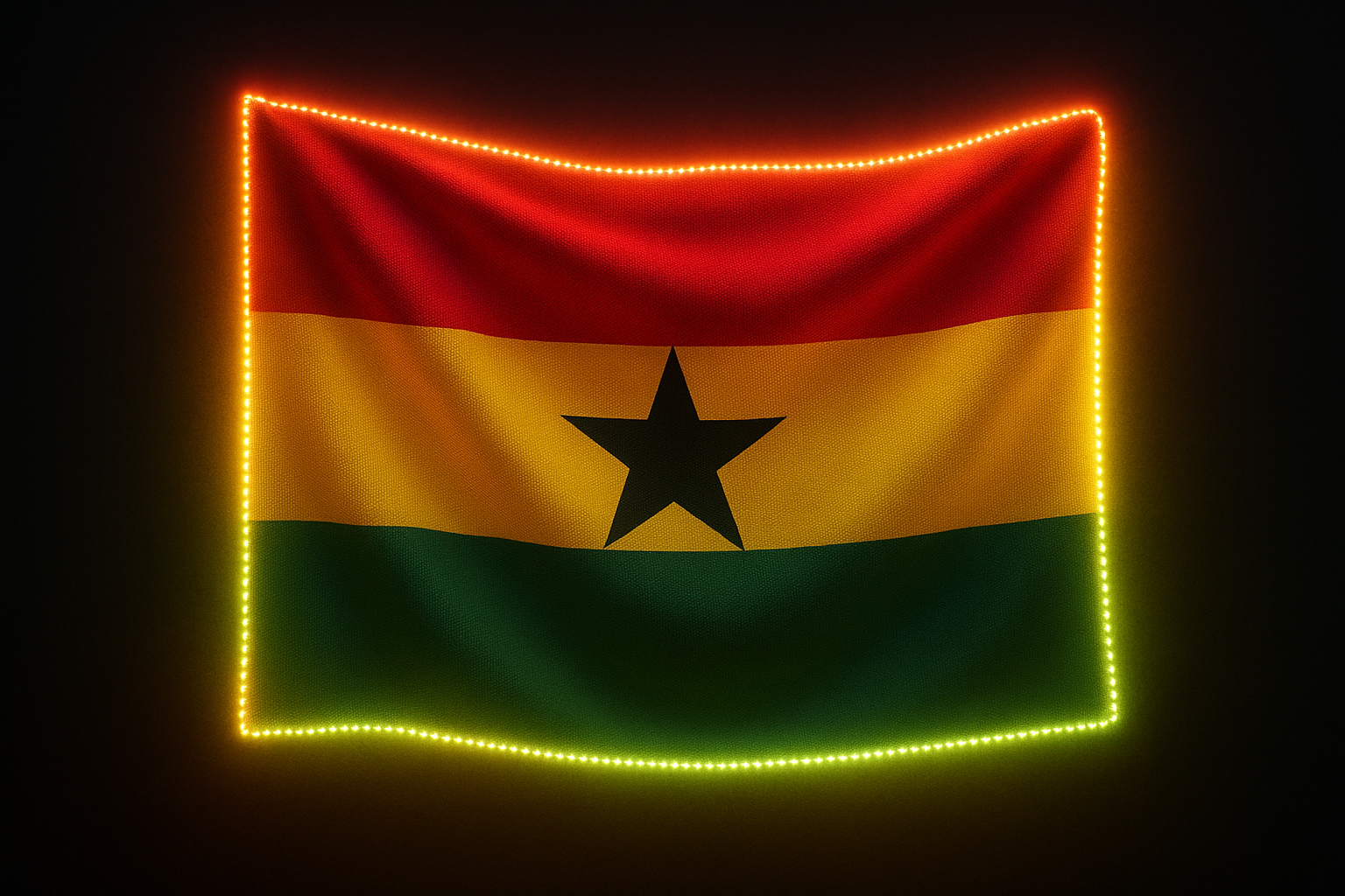 Ghana Glowing Flag
