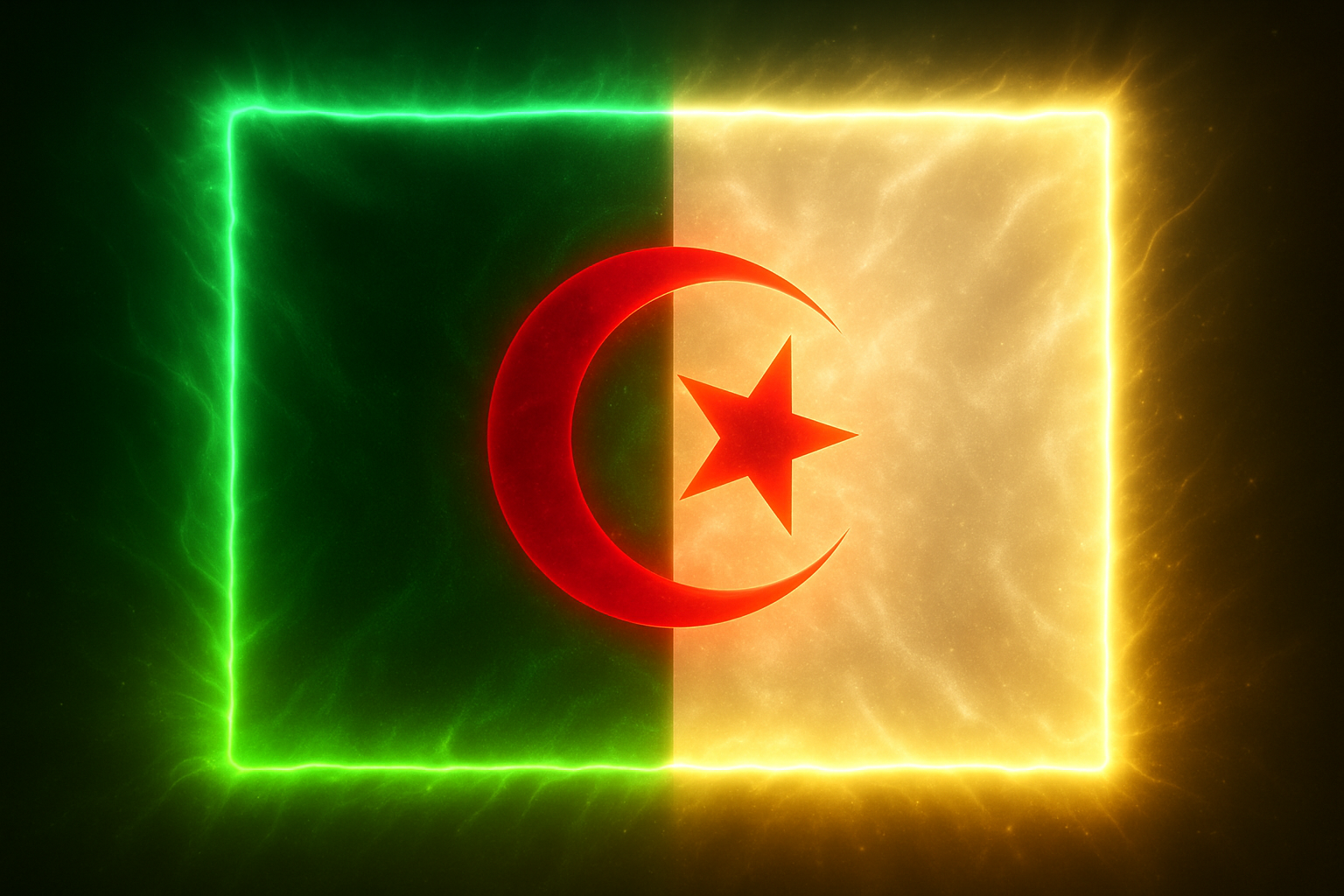 Glowing Algeria Flag