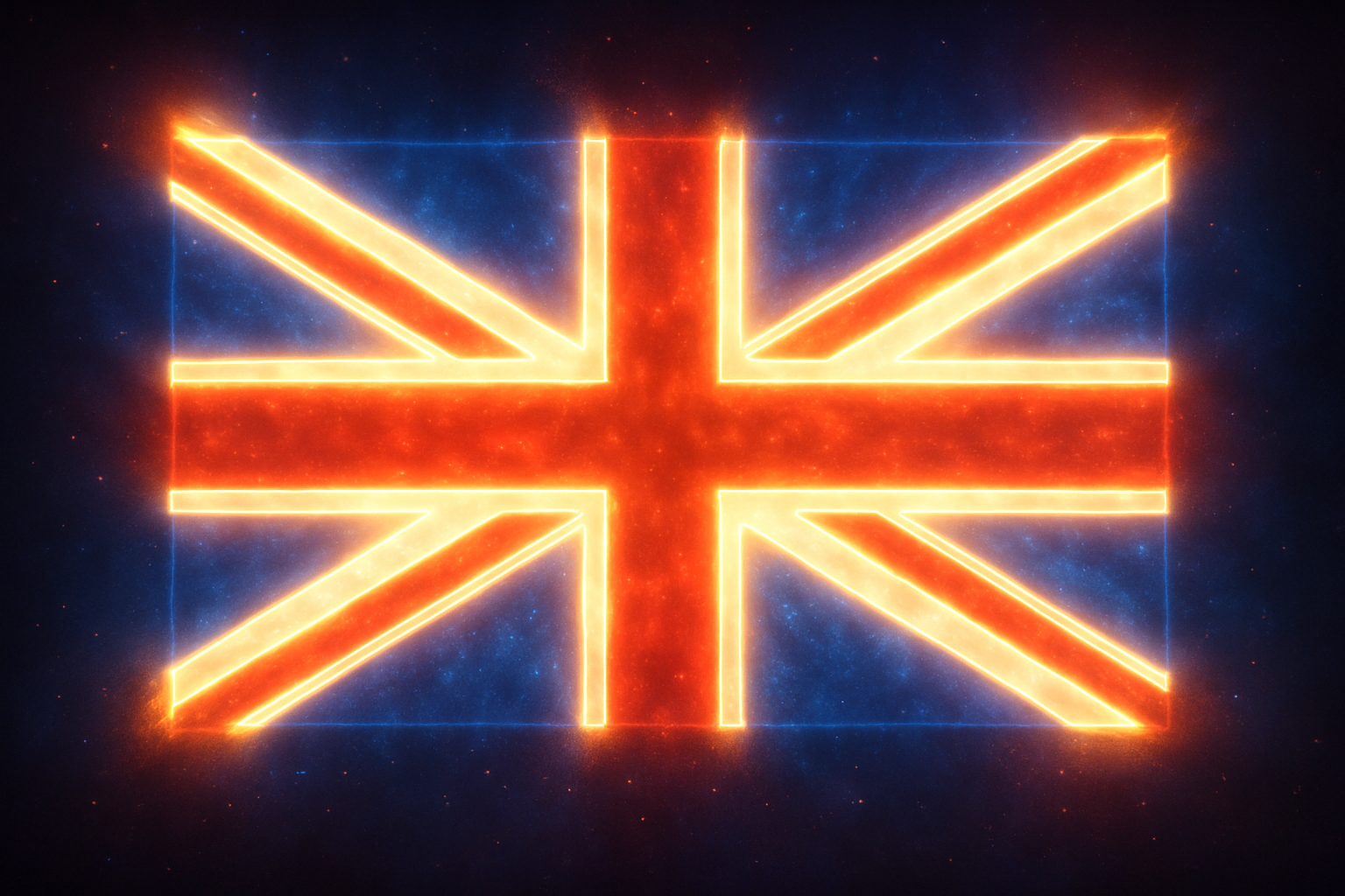 Glowing British Union Jack Flag