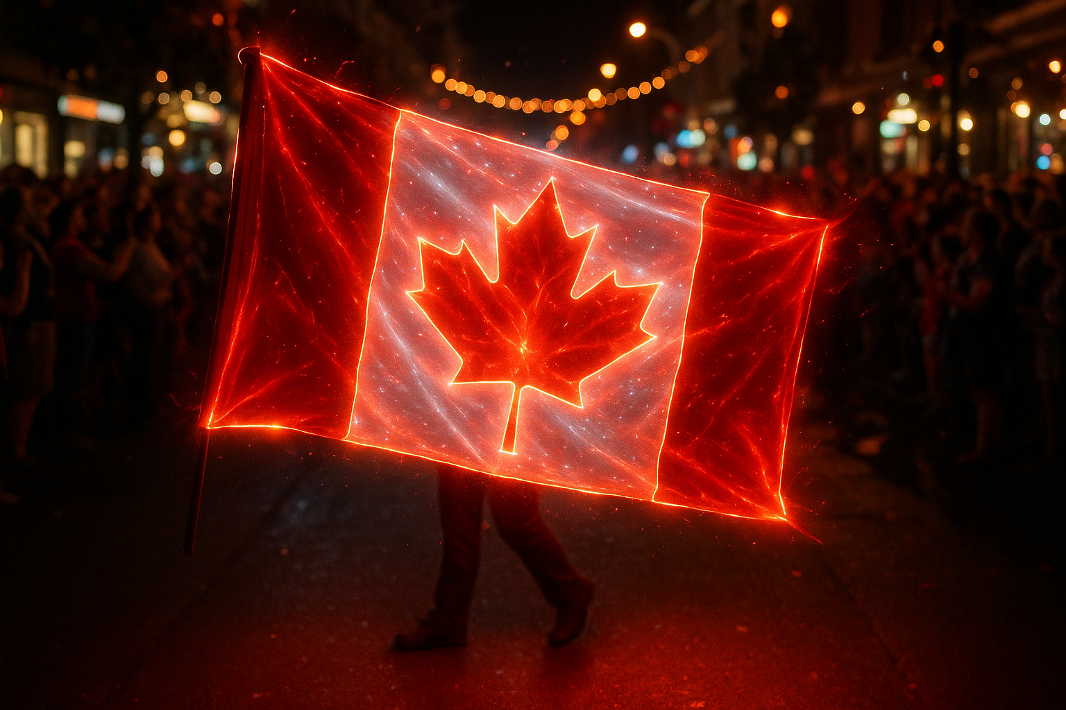 Glowing Canadian Flag - Parade