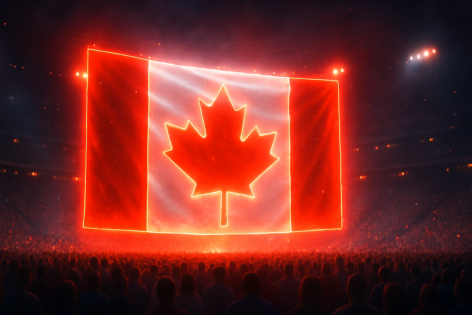 Glowing Canadian Flag - Stadium