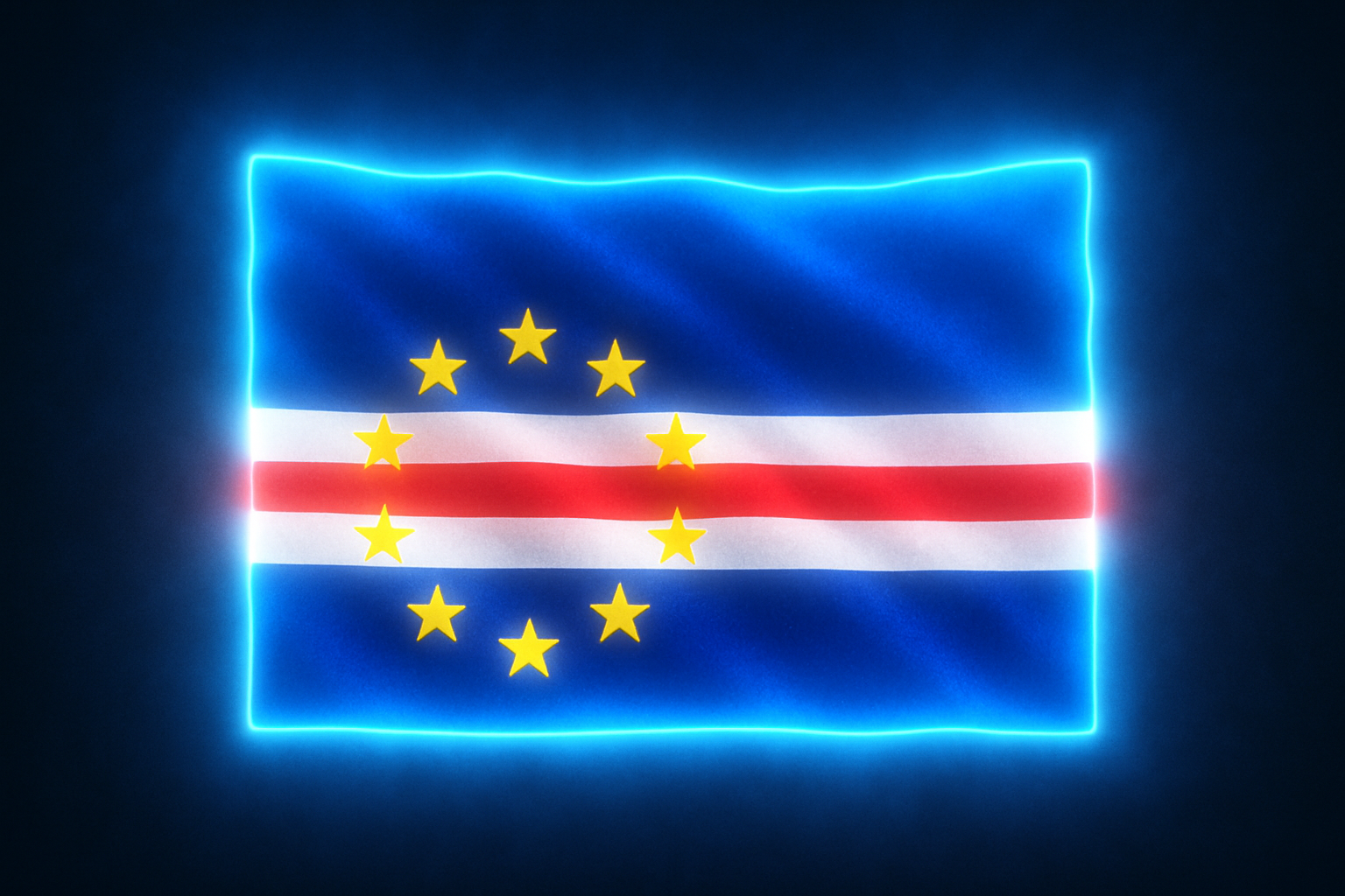 Glowing Cape Verde Flag
