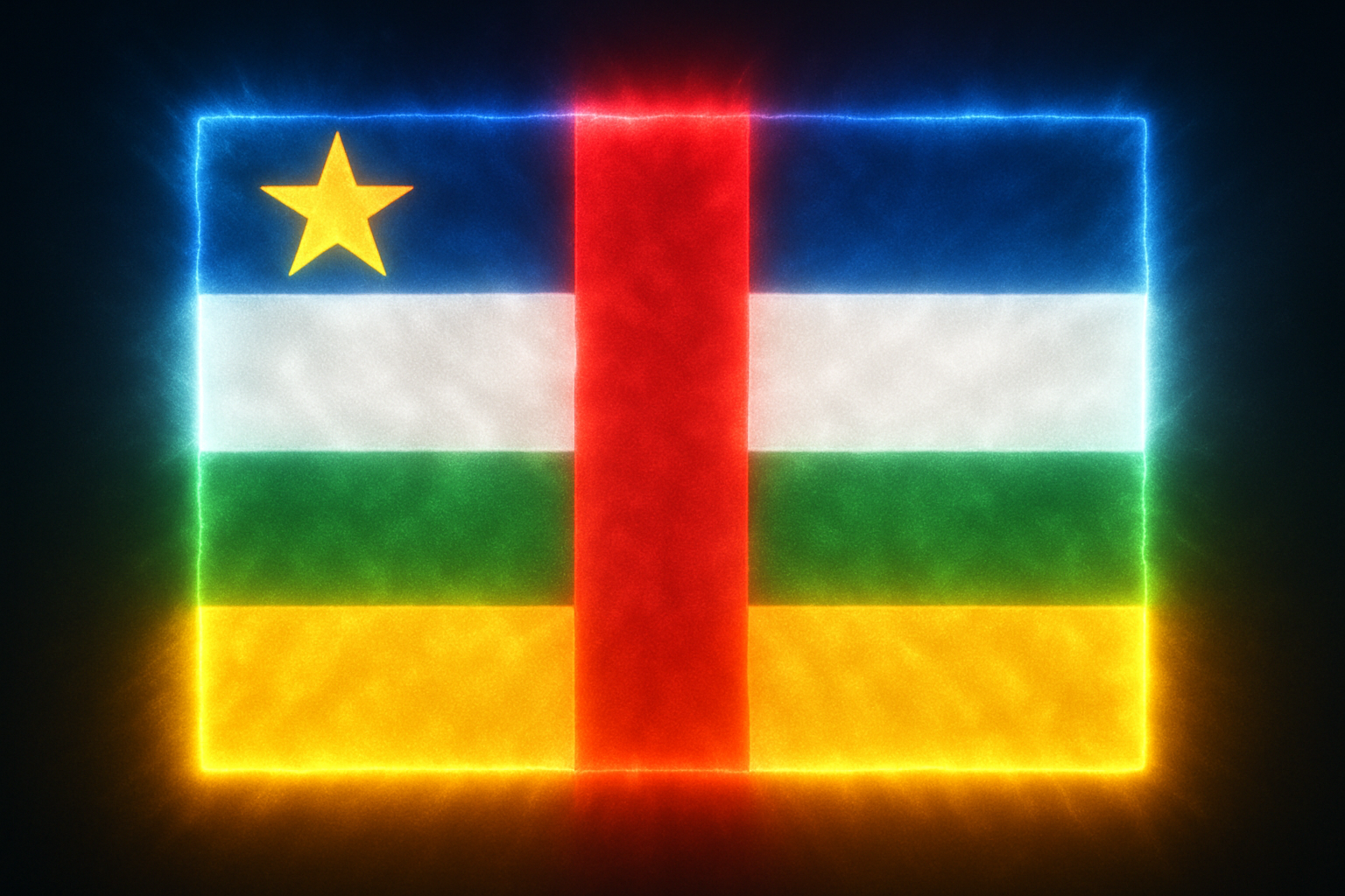 Glowing Central African Republic Flag