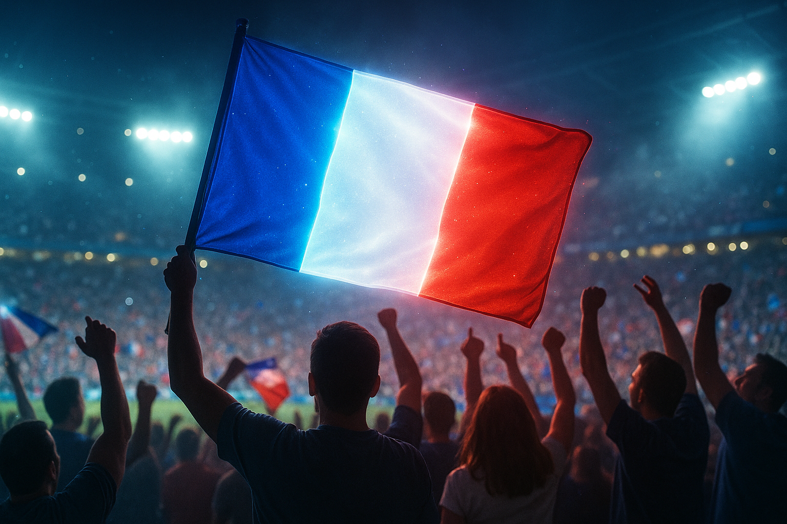 Glowing French Flag at Stadium