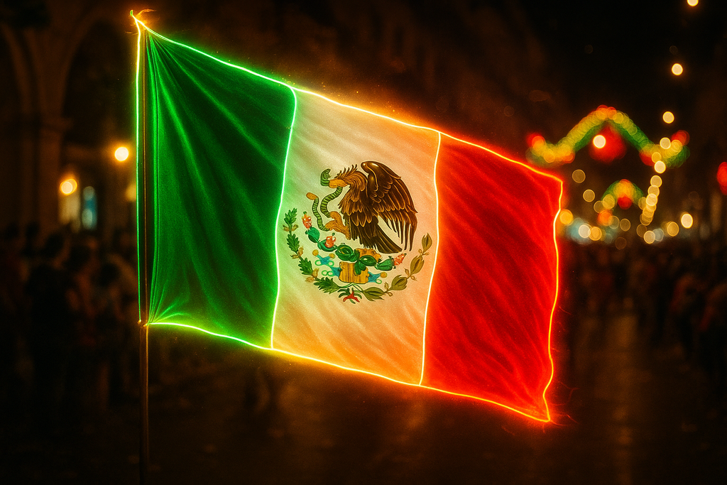 Glowing Mexican Flag - Parade