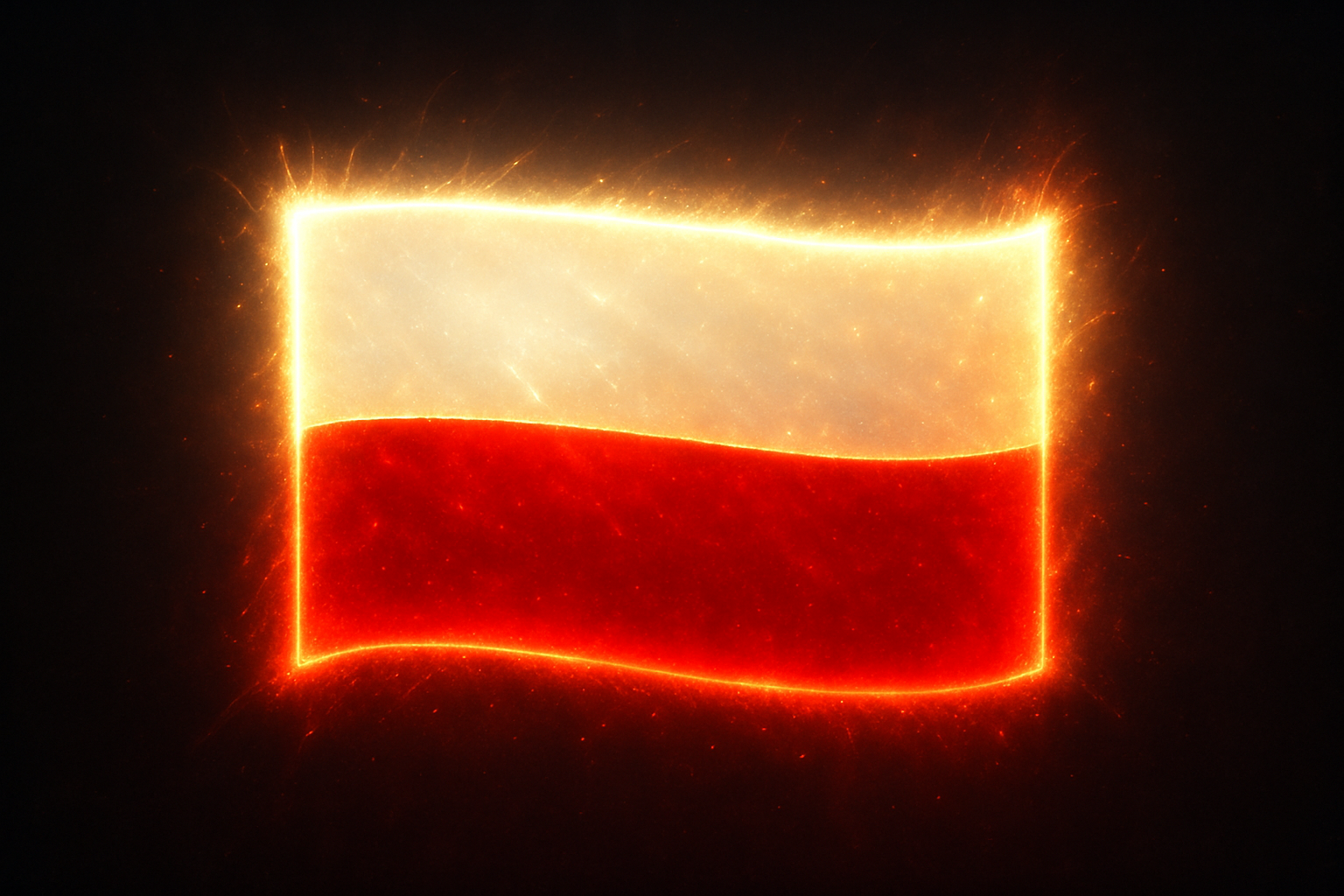 Glowing Polish Flag