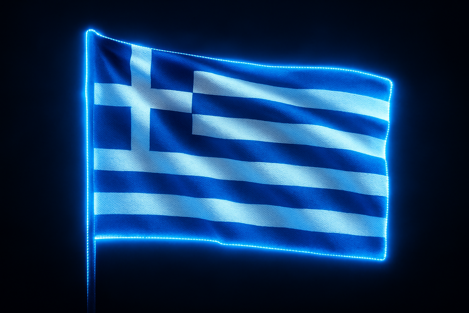 Greece Glowing Flag
