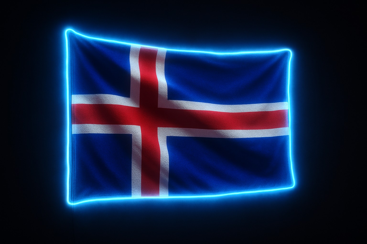 Iceland Glowing Flag