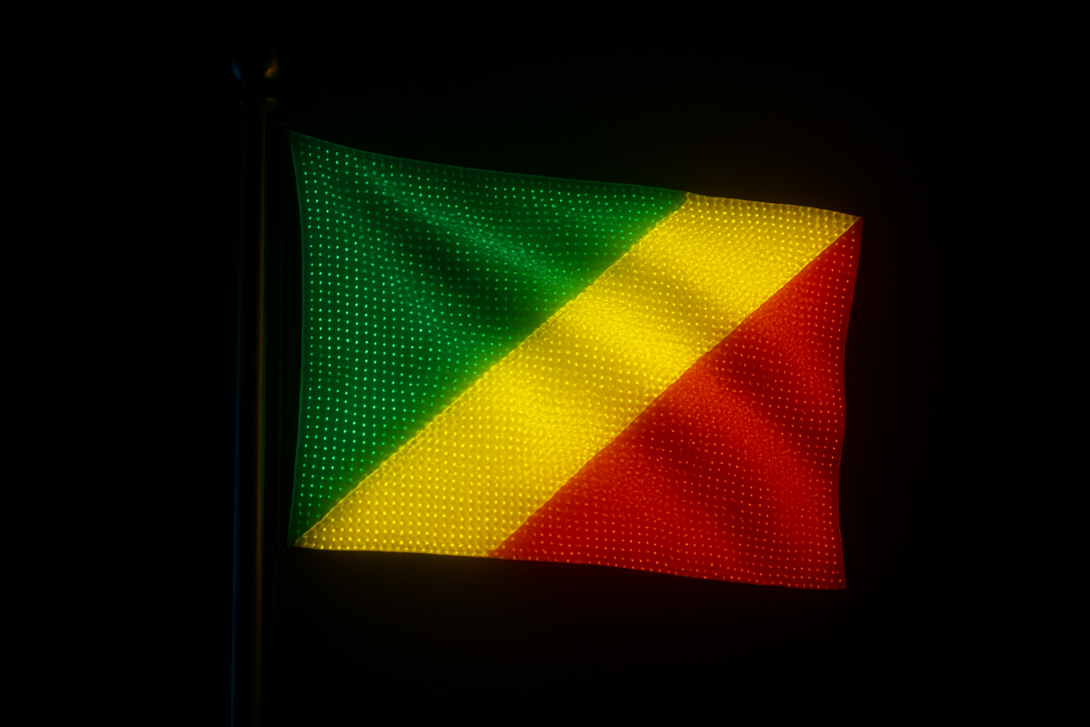 Republic of the Congo Glowing Flag - LED Illuminated