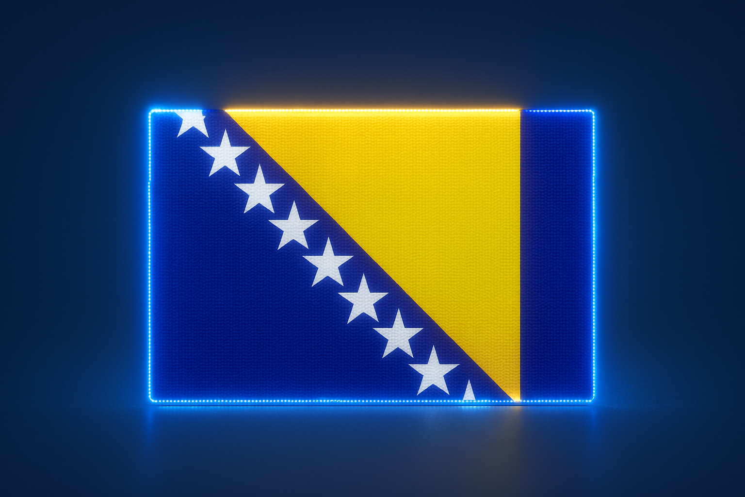 Bosnia and Herzegovina Glowing Flag - LED Illuminated