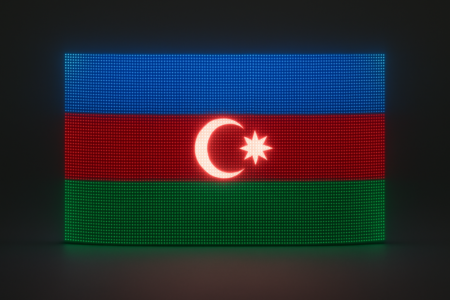 Azerbaijan Glowing Flag - LED Illuminated