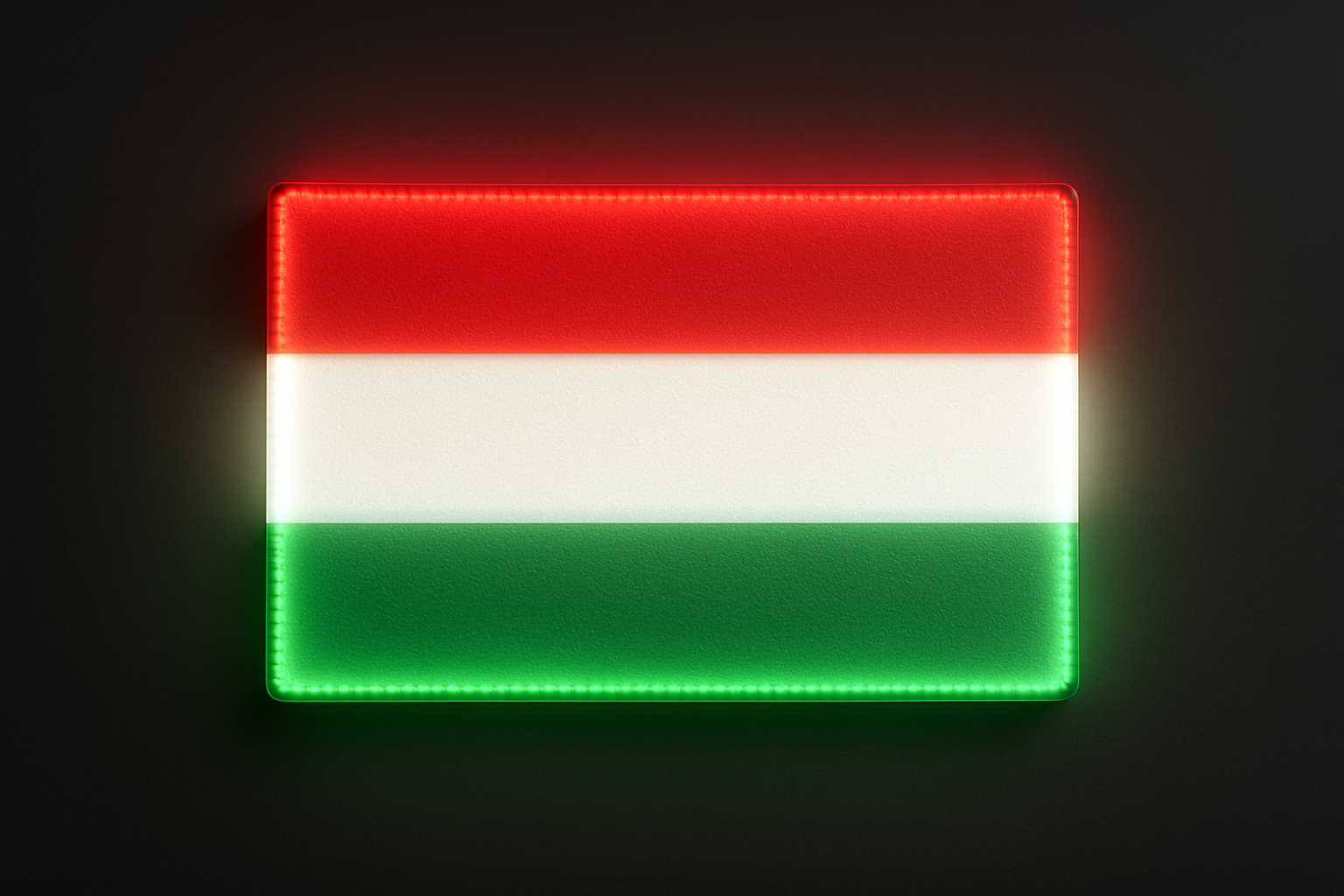 Hungary Glowing Flag - LED Illuminated