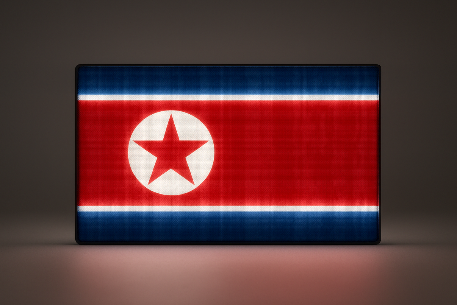 North Korea Glowing Flag - LED Illuminated