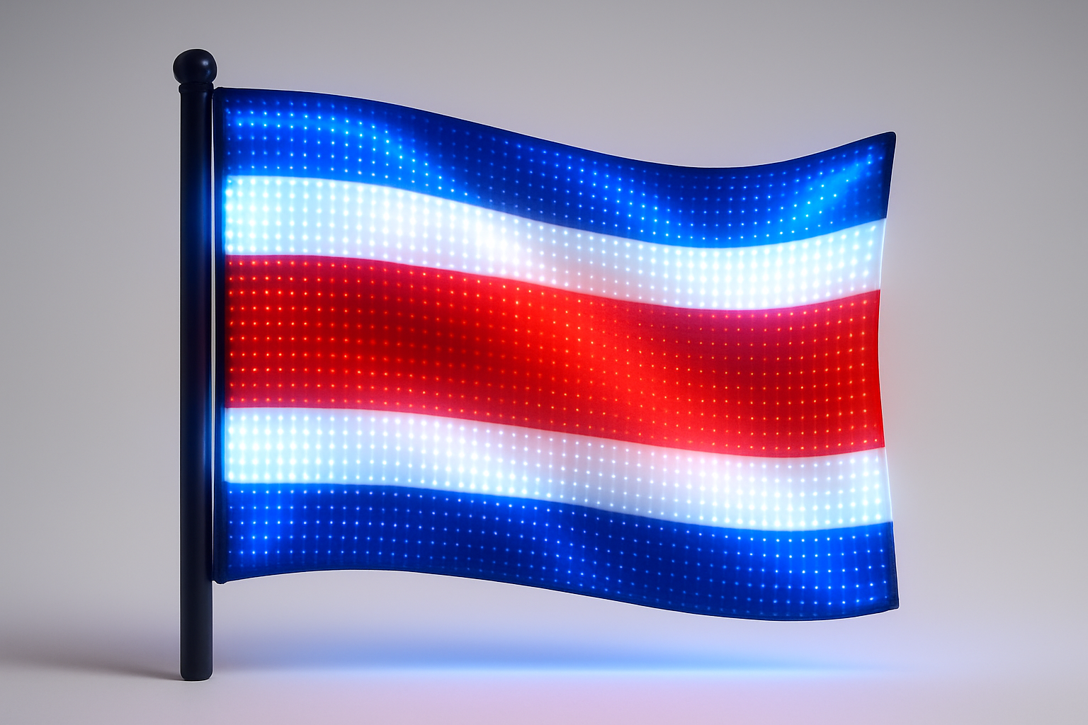 Costa Rica Glowing Flag - LED Illuminated