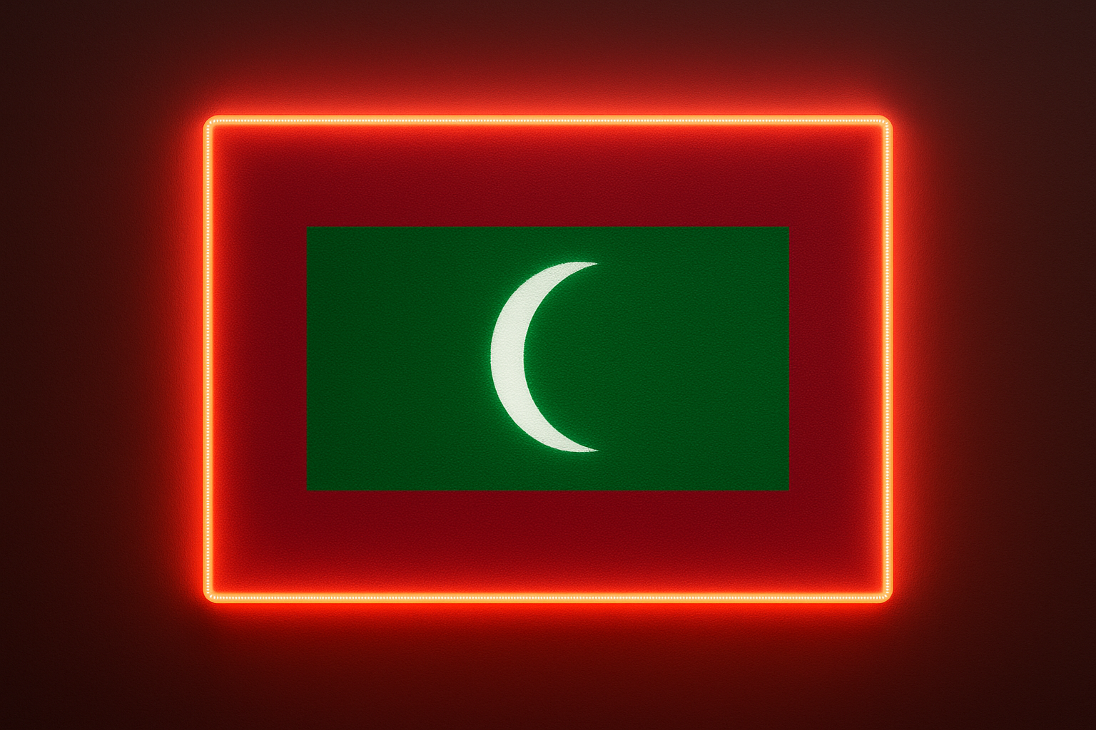 Maldives Glowing Flag - LED Illuminated