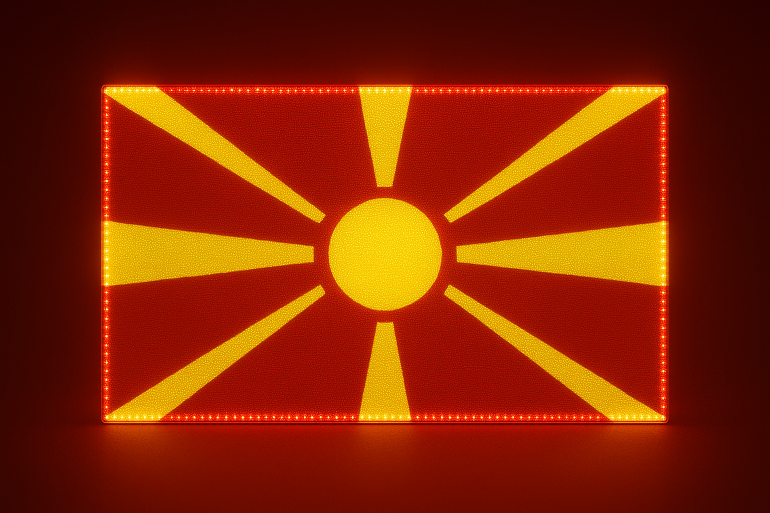 North Macedonia Glowing Flag - LED Illuminated