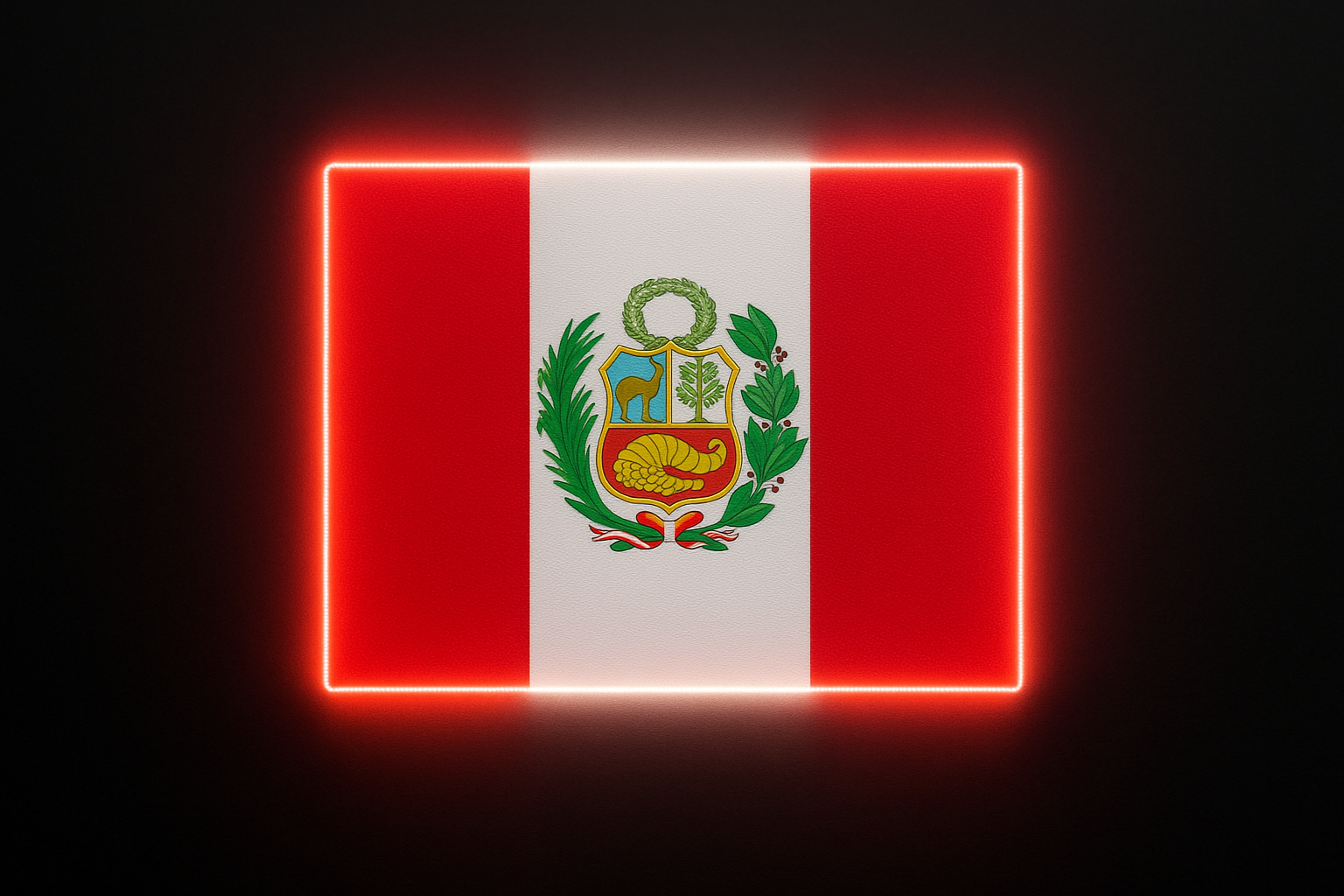 Peru Glowing Flag - LED Illuminated