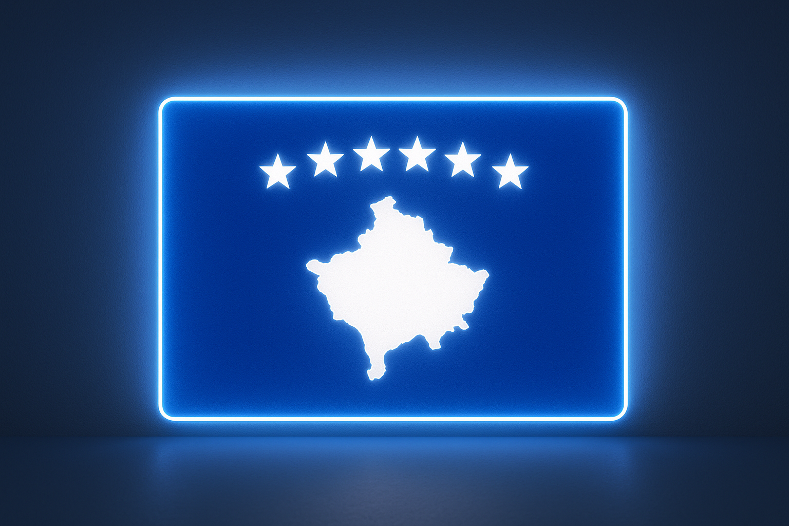 Kosovo Glowing Flag - LED Illuminated
