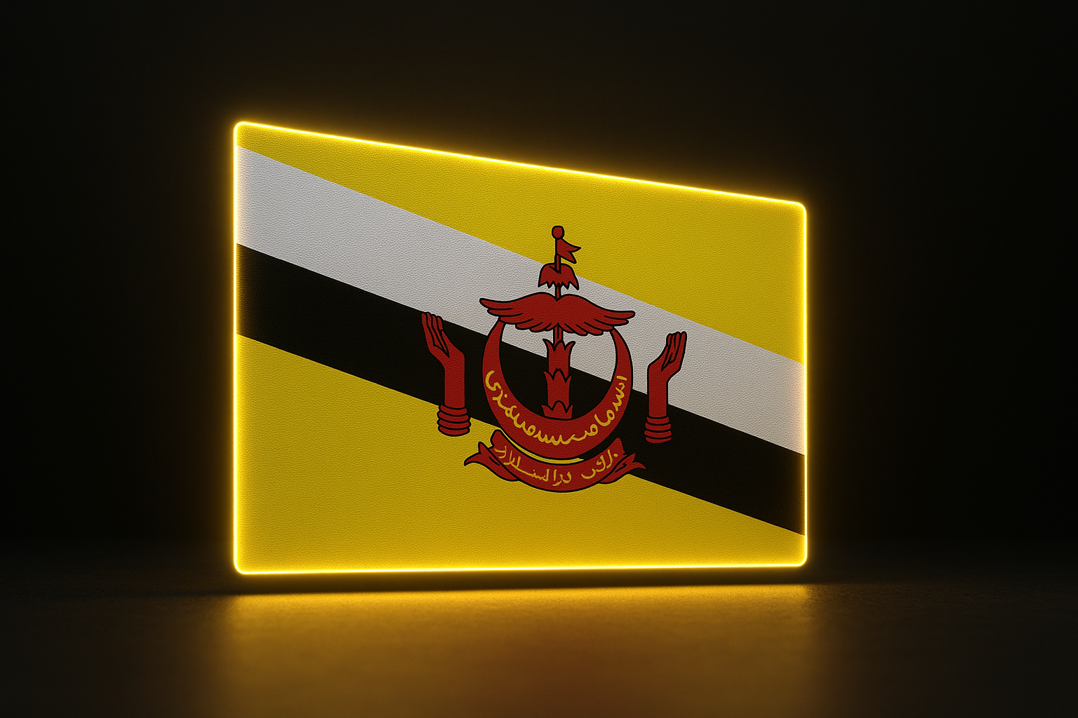 Brunei Glowing Flag - LED Illuminated