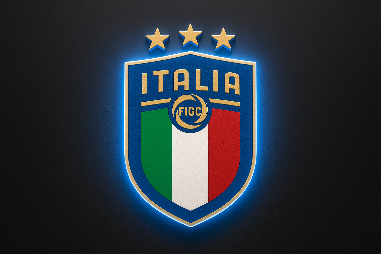 Italy FIGC Glowing Flag - LED Illuminated