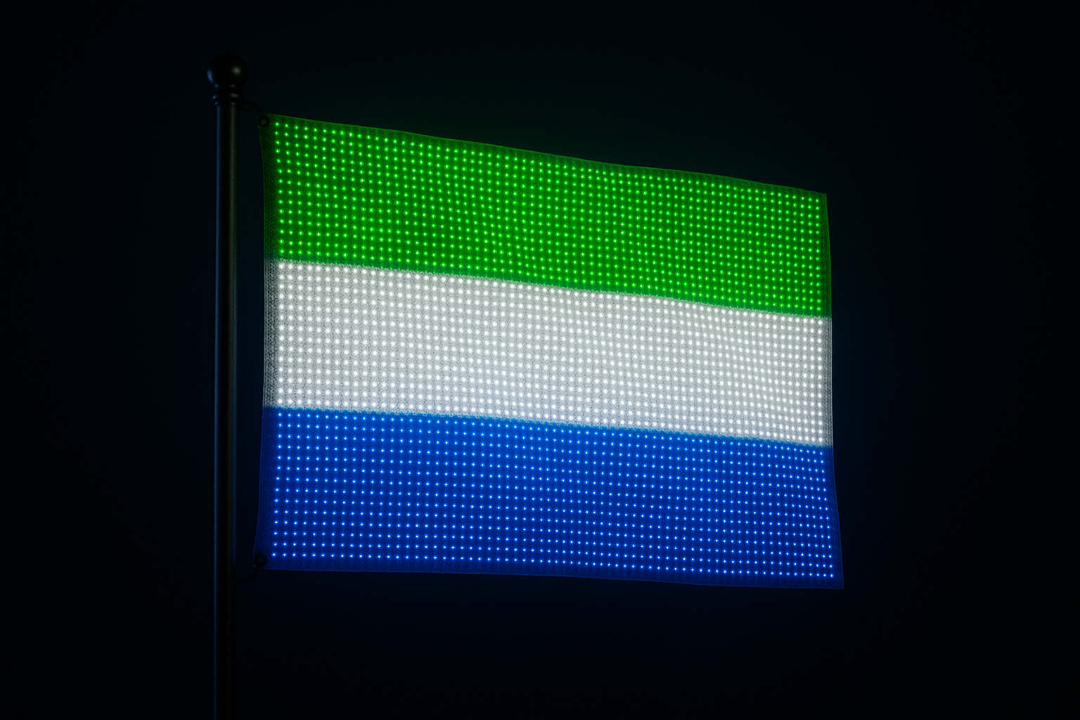 Sierra Leone Glowing Flag - LED Illuminated