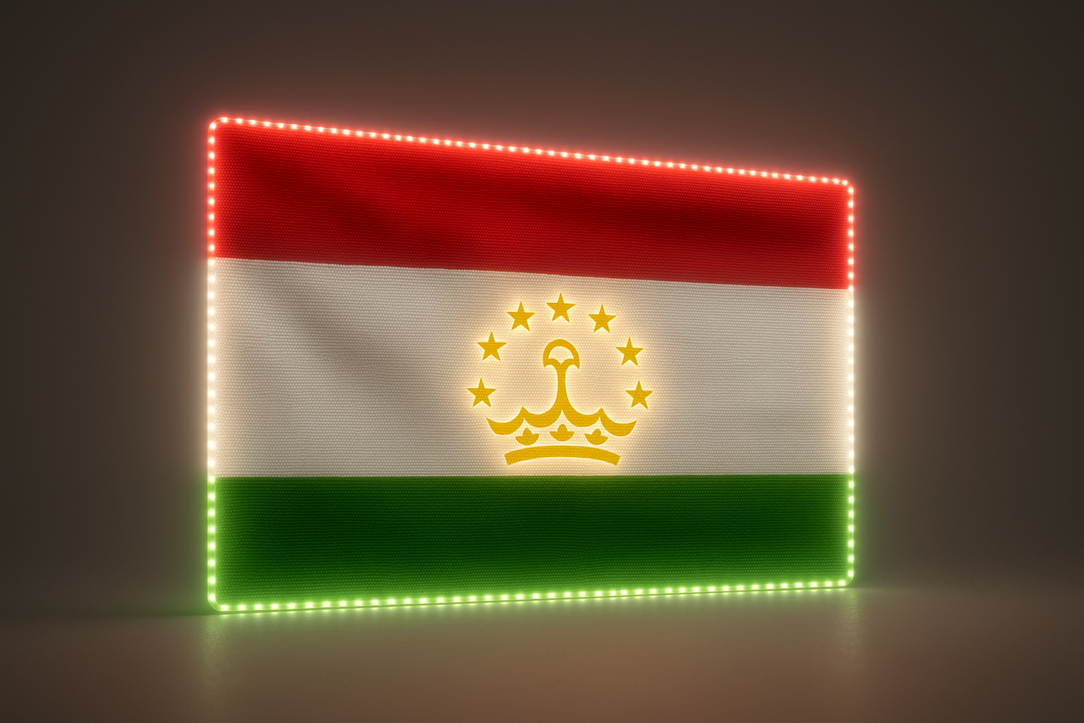 Tajikistan Glowing Flag - LED Illuminated