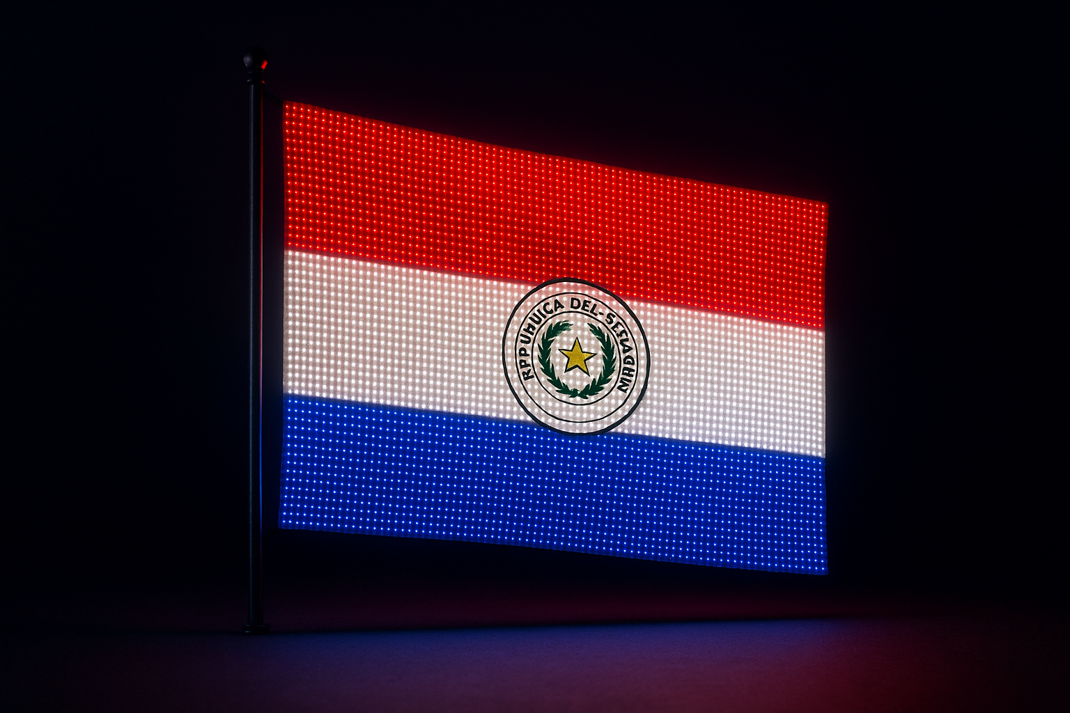Paraguay Glowing Flag - LED Illuminated