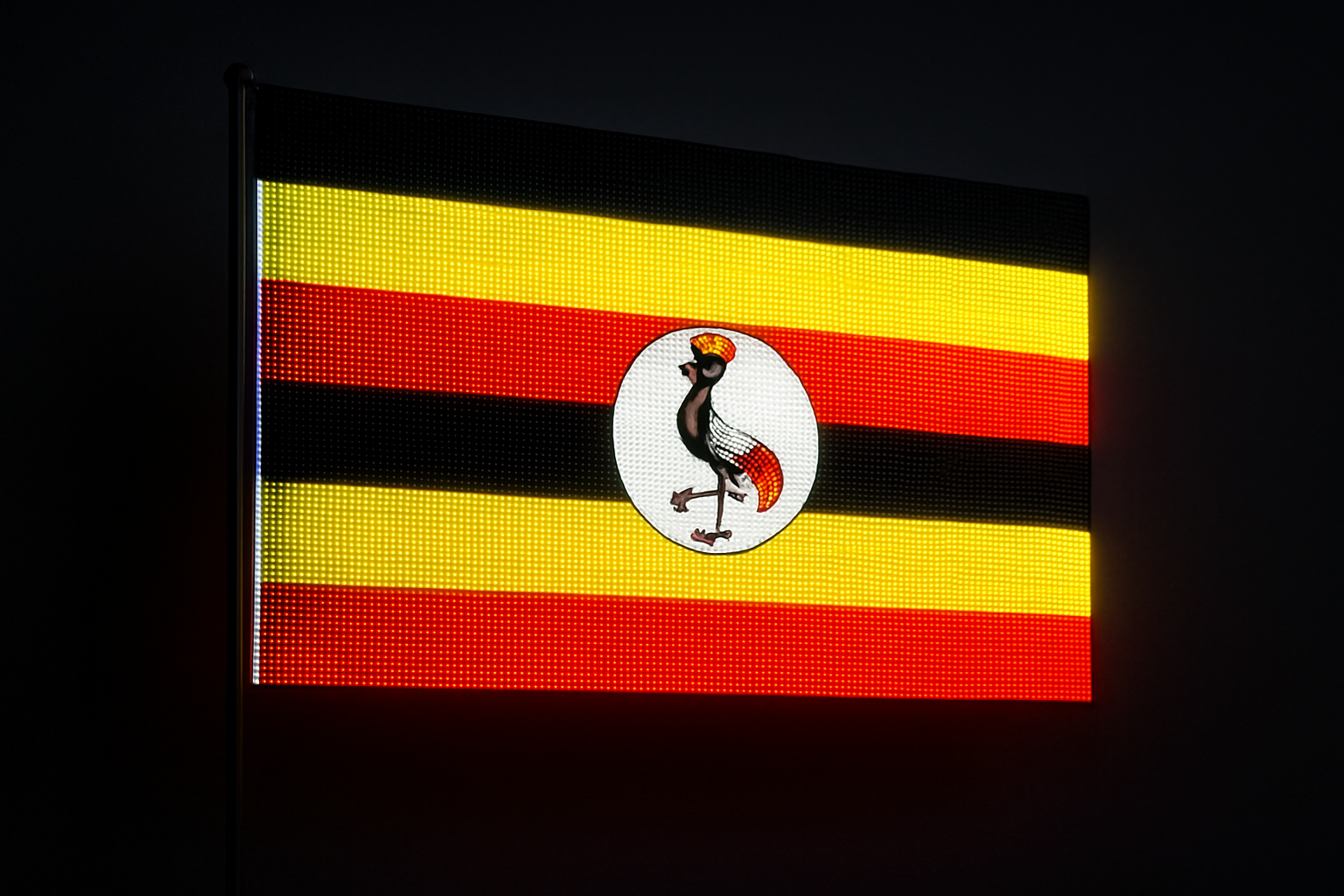 Uganda Glowing Flag - LED Illuminated