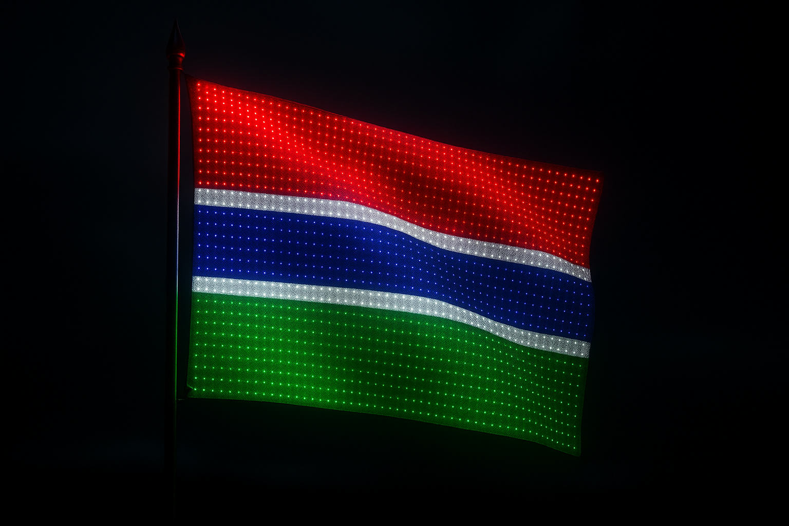 Gambia Glowing Flag - LED Illuminated